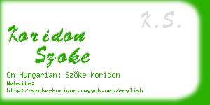 koridon szoke business card